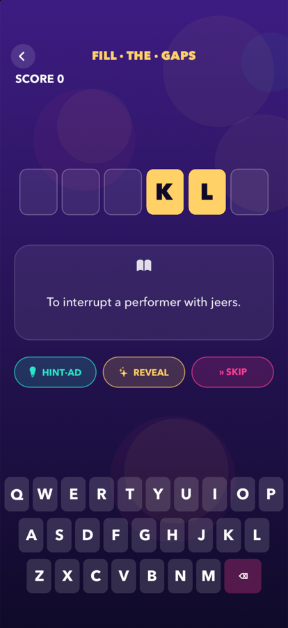 Guessing a word from its definition